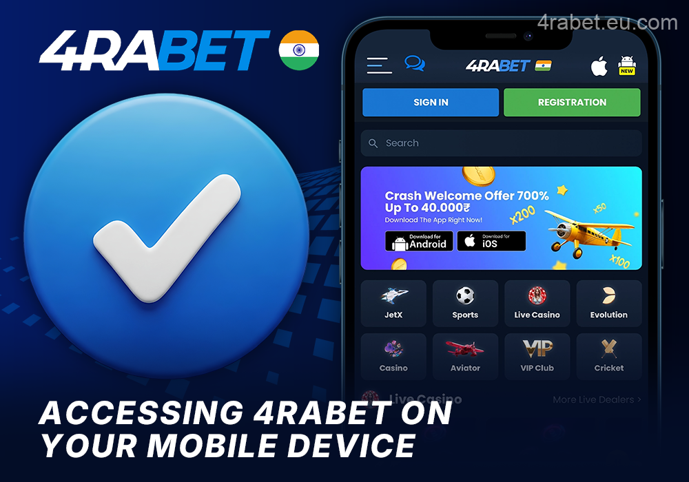 Access the 4rabet app for iOS and Android